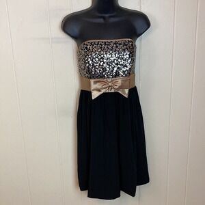 Vintage 90s Y2K Gunne Sax Sequin Strapless Party Dress Juniors 5 XXS Mini